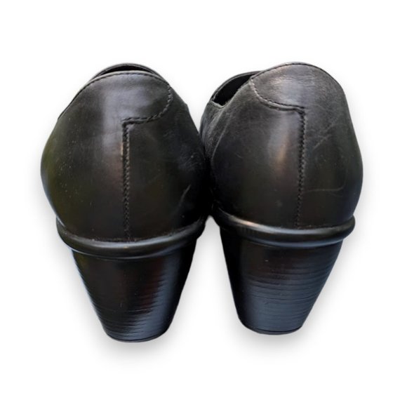 Dansko Raphael Black Leather Shoes Stretch Vamp Closed Toe Shaped Heel size 41 - Picture 5 of 9